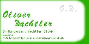 oliver wachtler business card